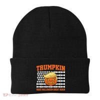 Trumpkin Make Halloween Great Again Skull Bone Flag Beanie thumb 0