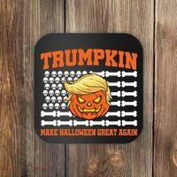 Trumpkin Make Halloween Great Again Skull Bone Flag Coaster thumb 0