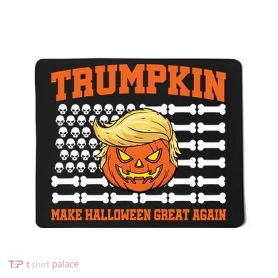 Trumpkin Make Halloween Great Again Skull Bone Flag Mousepad