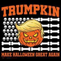 Trumpkin Make Halloween Great Again Skull Bone Flag Ornament thumb 1