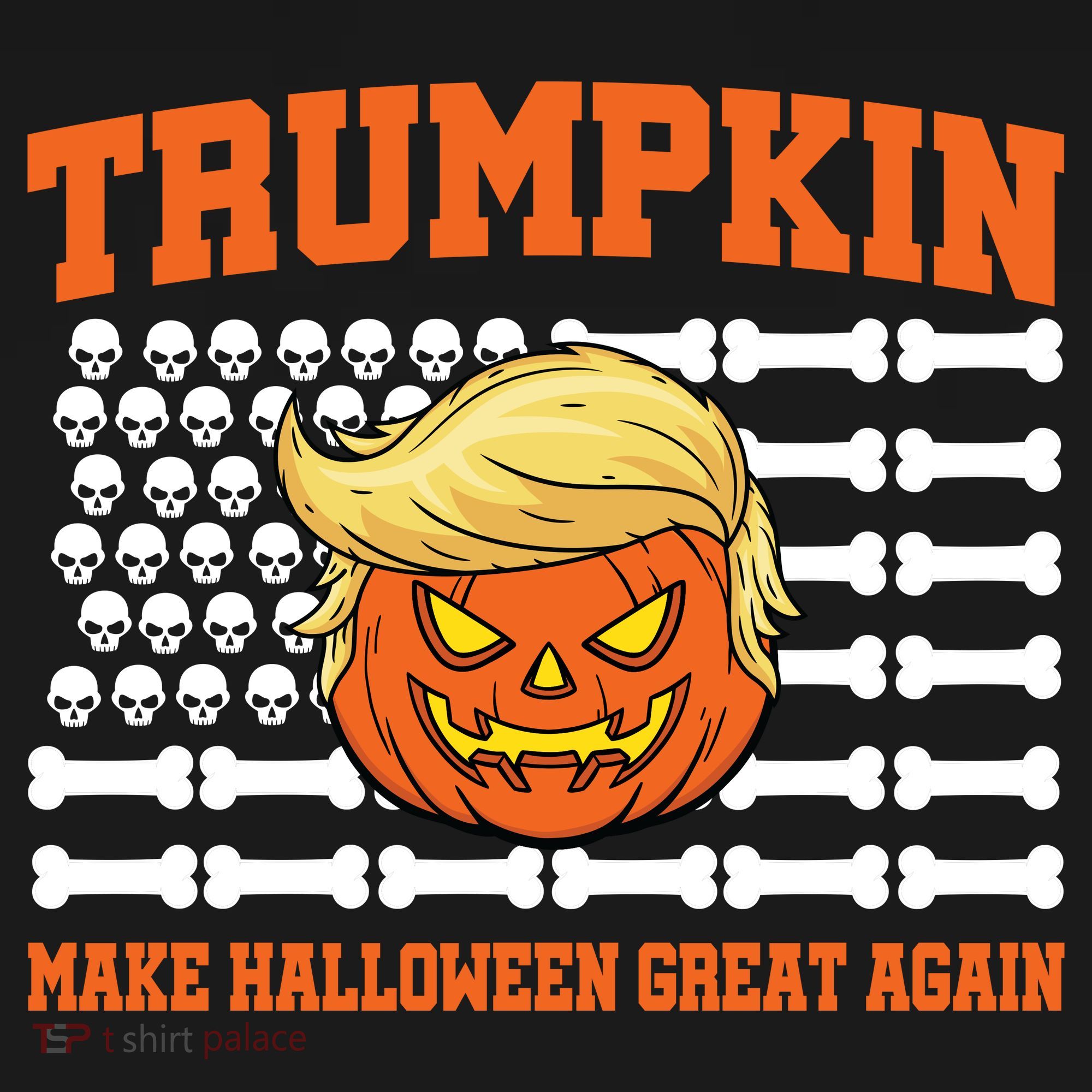 Trumpkin Make Halloween Great Again Skull Bone Flag Women's Tank Top