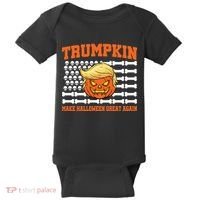 Trumpkin Make Halloween Great Again Skull Bone Flag Baby Bodysuit thumb 0
