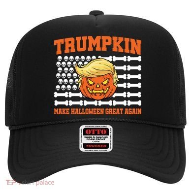 Trumpkin Make Halloween Great Again Skull Bone Flag Hat