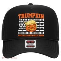 Trumpkin Make Halloween Great Again Skull Bone Flag Hat thumb 0