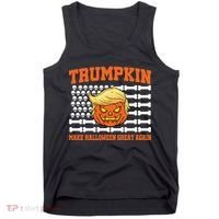 Trumpkin Make Halloween Great Again Skull Bone Flag Tank Top thumb 0