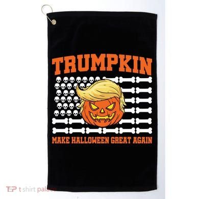 Trumpkin Make Halloween Great Again Skull Bone Flag Golf Towel
