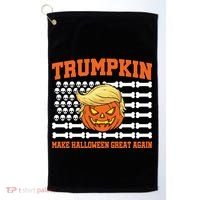 Trumpkin Make Halloween Great Again Skull Bone Flag Golf Towel thumb 0