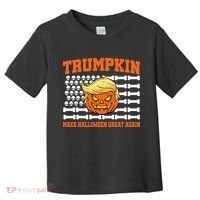 Trumpkin Make Halloween Great Again Skull Bone Flag Toddler T-Shirt thumb 0