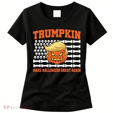 Trumpkin Make Halloween Great Again Skull Bone Flag Women's T-Shirt