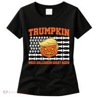 Trumpkin Make Halloween Great Again Skull Bone Flag Women's T-Shirt thumb 0