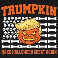 Trumpkin Make Halloween Great Again Skull Bone Flag Women's T-Shirt thumb 6