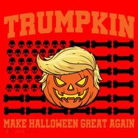 Trumpkin Make Halloween Great Again Skull Bone Flag Santa Hat thumb 1