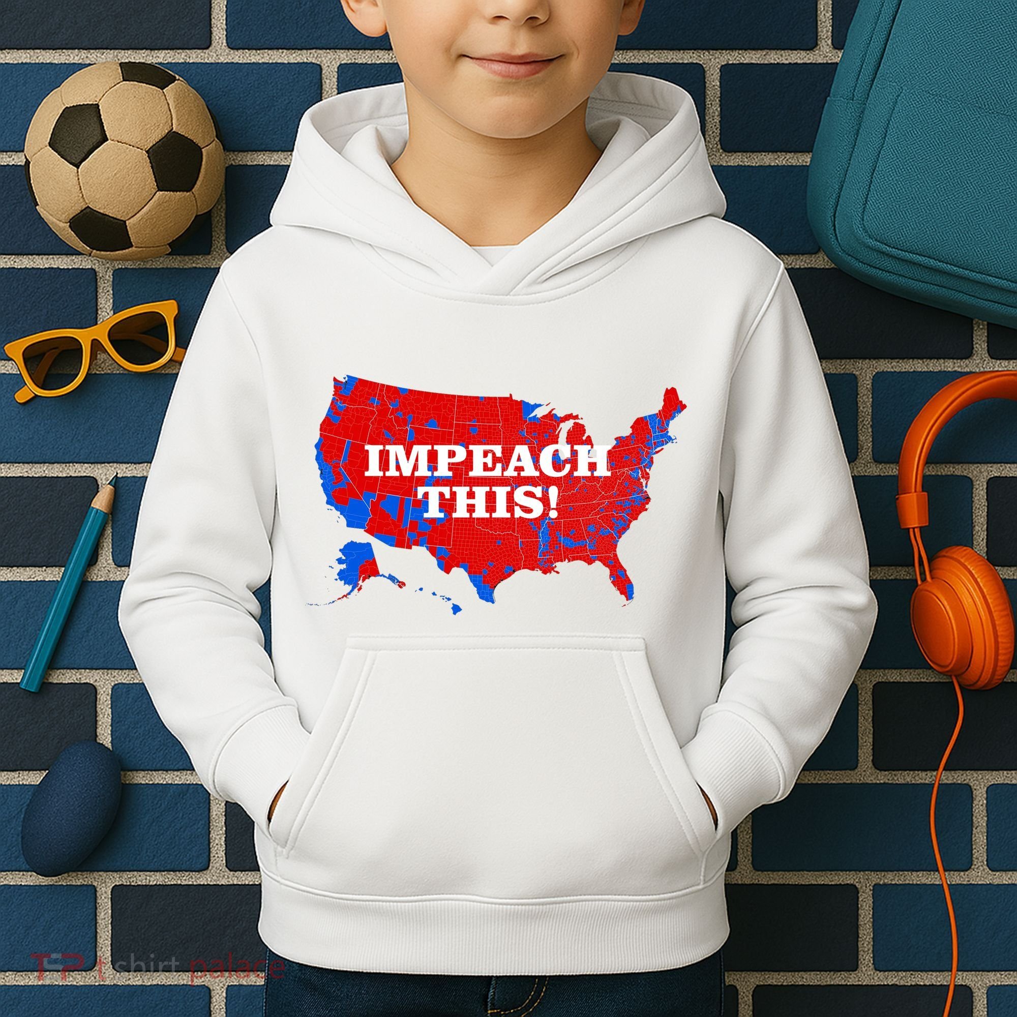 Trump's Impeachment Map Impeach This! Kids Hoodie