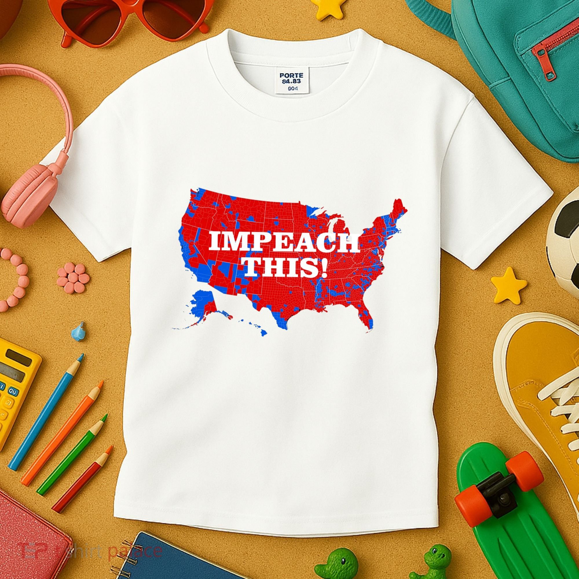 Trump's Impeachment Map Impeach This! Kids T-Shirt