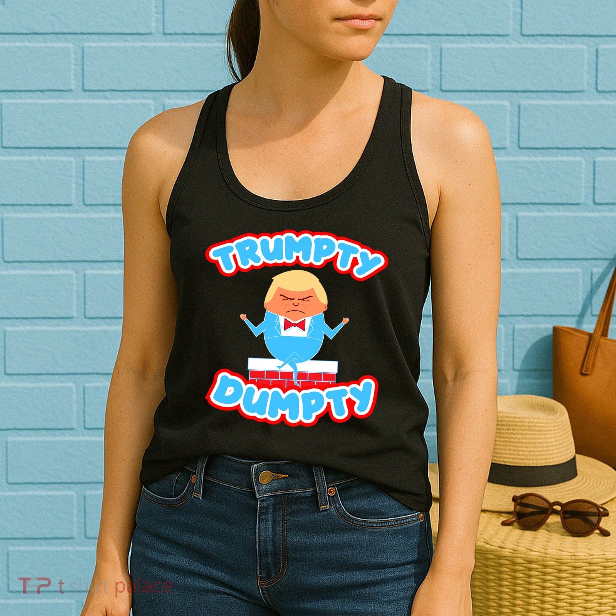 Trumpy Dumpty Funny Donald Trump Brick Wall Women's Tank Top