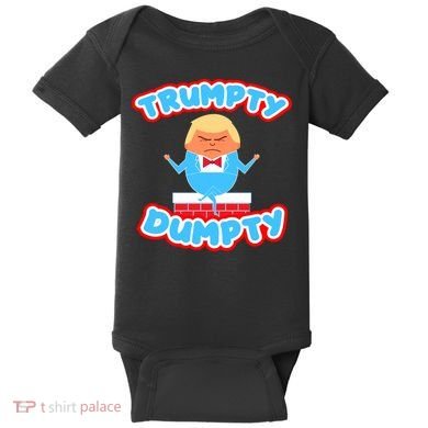 Trumpy Dumpty Funny Donald Trump Brick Wall Baby Bodysuit