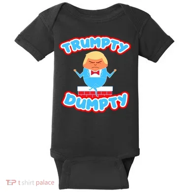 Trumpy Dumpty Funny Donald Trump Brick Wall Baby Bodysuit