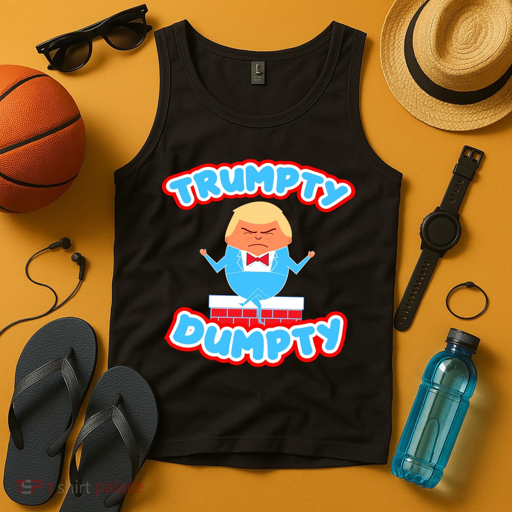 Trumpy Dumpty Funny Donald Trump Brick Wall Tank Top