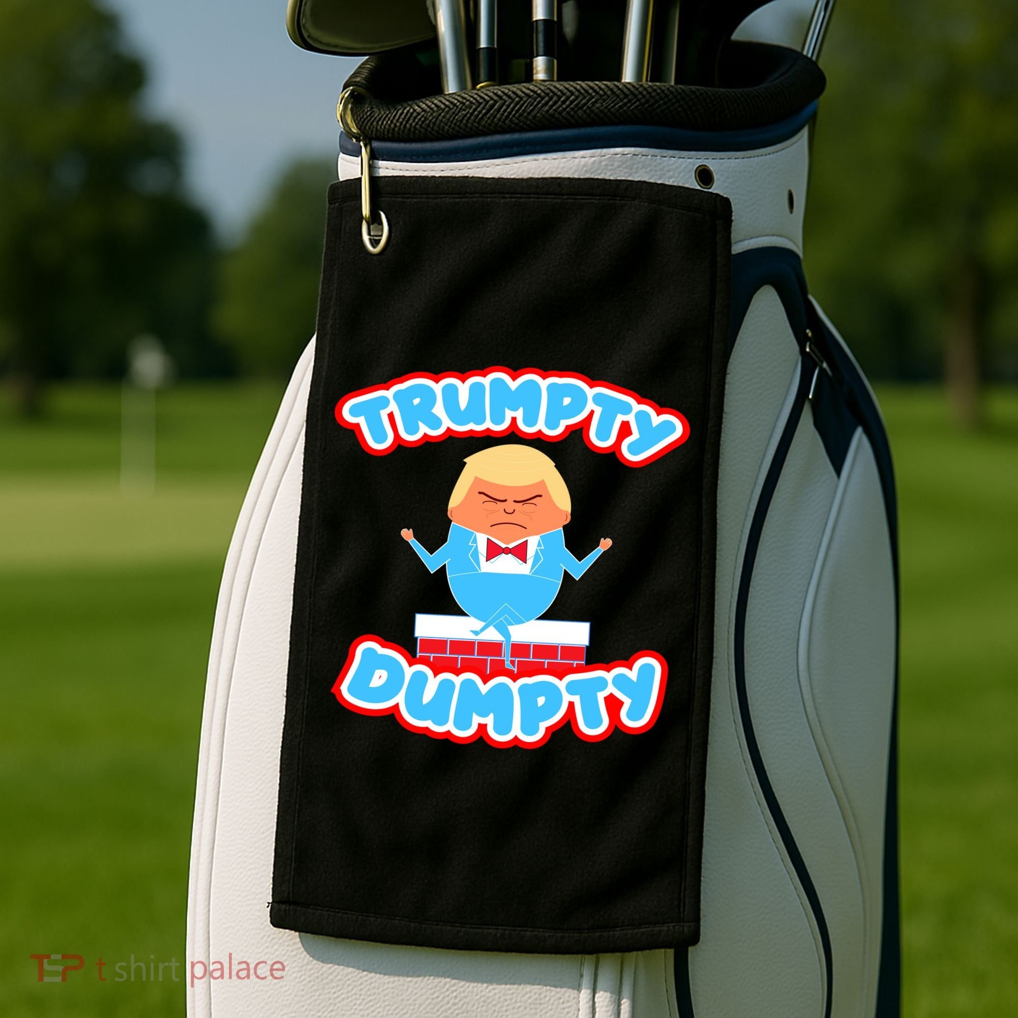 Trumpy Dumpty Funny Donald Trump Brick Wall Golf Towel