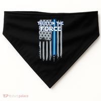 Trust In The Force American Blue Lightsaber Police Flag USA-Made Doggie Bandana thumb 0
