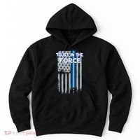Trust In The Force American Blue Lightsaber Police Flag Hoodie thumb 0