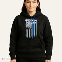 Trust In The Force American Blue Lightsaber Police Flag Hoodie thumb 5
