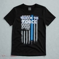 Trust In The Force American Blue Lightsaber Police Flag T-Shirt thumb 5