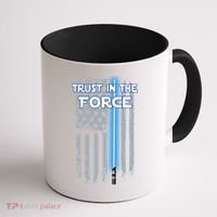 Trust In The Force American Blue Lightsaber Police Flag Coffee Mug thumb 1