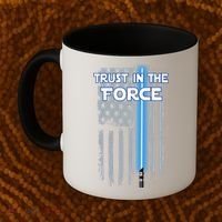 Trust In The Force American Blue Lightsaber Police Flag Coffee Mug thumb 2