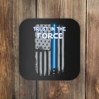 Trust In The Force American Blue Lightsaber Police Flag Coaster thumb 0