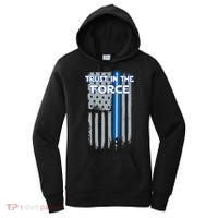 Trust In The Force American Blue Lightsaber Police Flag Women's Hoodie thumb 0
