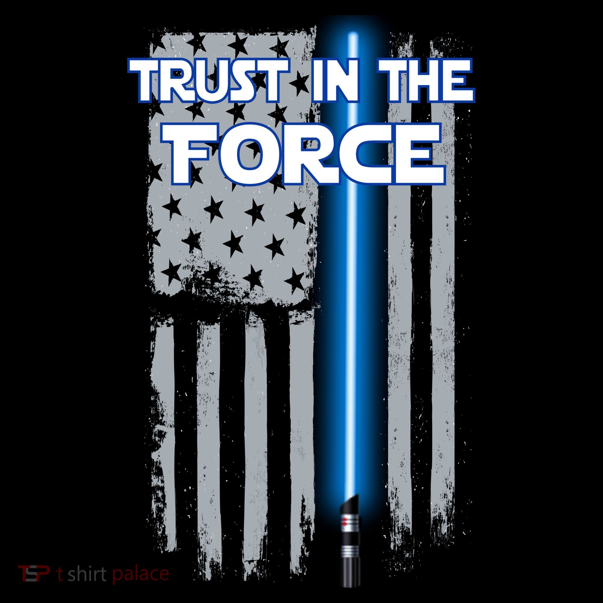 Trust In The Force American Blue Lightsaber Police Flag Women's Hoodie