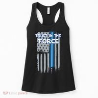 Trust In The Force American Blue Lightsaber Police Flag Women's Tank Top thumb 0