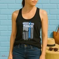 Trust In The Force American Blue Lightsaber Police Flag Women's Tank Top thumb 2