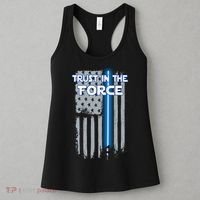 Trust In The Force American Blue Lightsaber Police Flag Women's Tank Top thumb 3