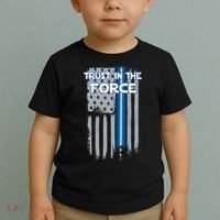 Trust In The Force American Blue Lightsaber Police Flag Toddler T-Shirt thumb 2