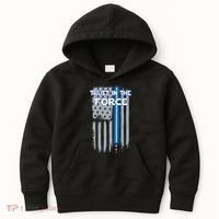 Trust In The Force American Blue Lightsaber Police Flag Kids Hoodie thumb 0