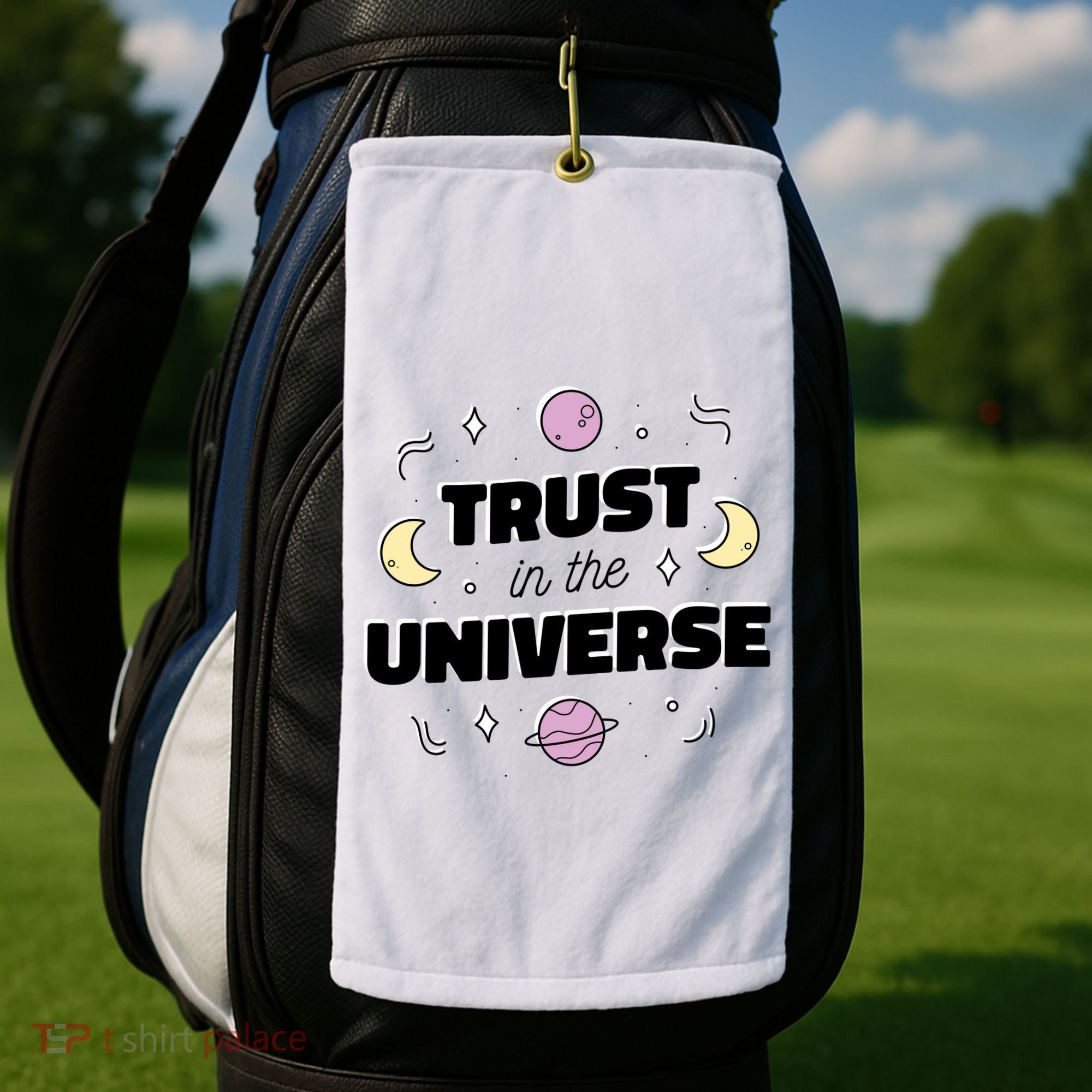 Trust In The Universe Space Golf Towel