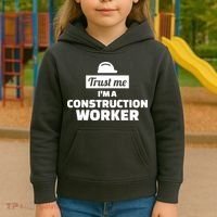 Trust Me I'm A Construction Worker Kids Hoodie thumb 3