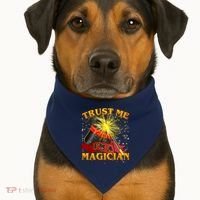 Trust Me I'm A Magician Funny USA-Made Doggie Bandana thumb 1