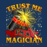 Trust Me I'm A Magician Funny Flat Bill Trucker Hat thumb 2