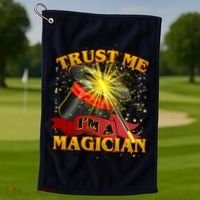 Trust Me I'm A Magician Funny Golf Towel thumb 1