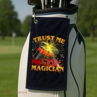 Trust Me I'm A Magician Funny Golf Towel thumb 2