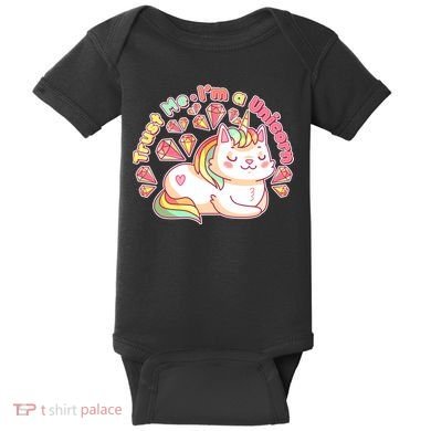 Trust Me I'm A Unicorn Cat Baby Bodysuit