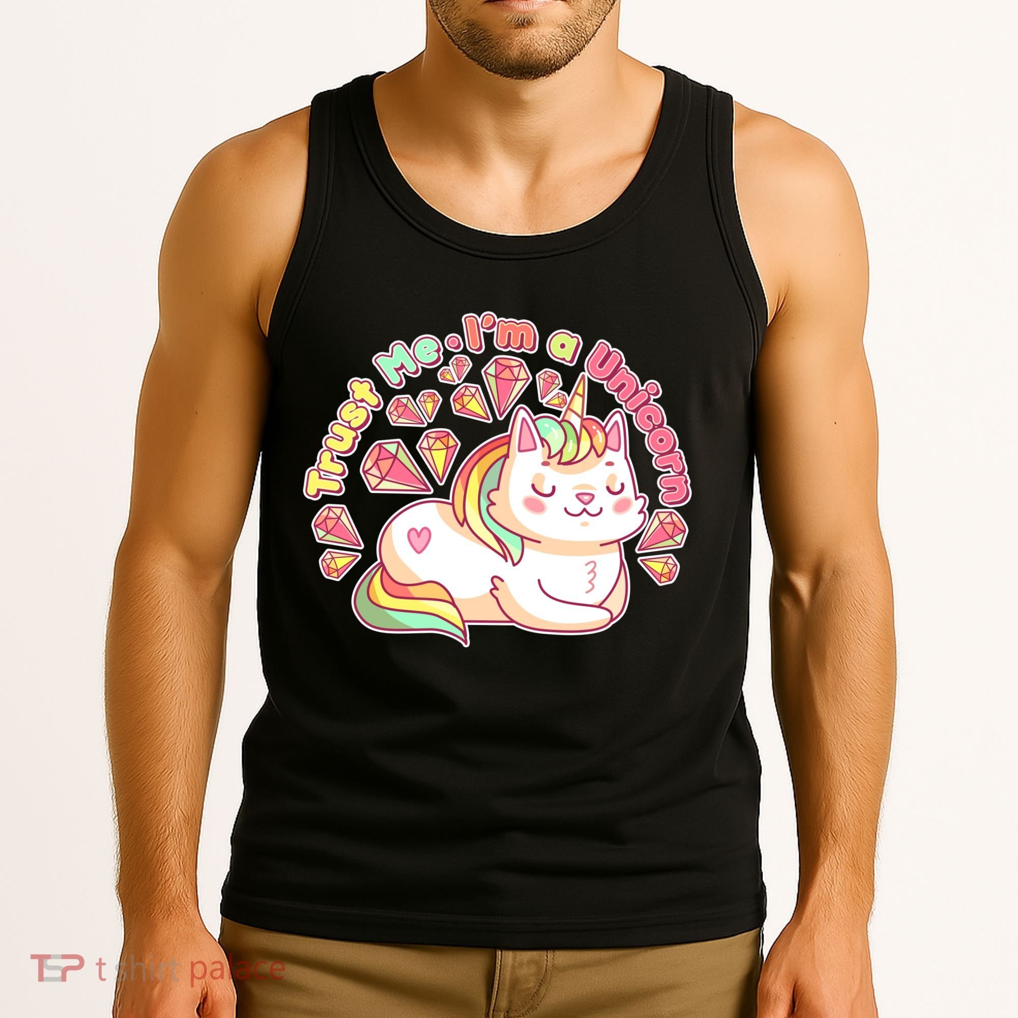 Trust Me I'm A Unicorn Cat Tank Top