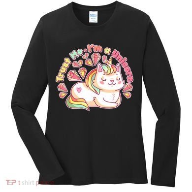 Trust Me I'm A Unicorn Cat Women's Long Sleeve Shirt