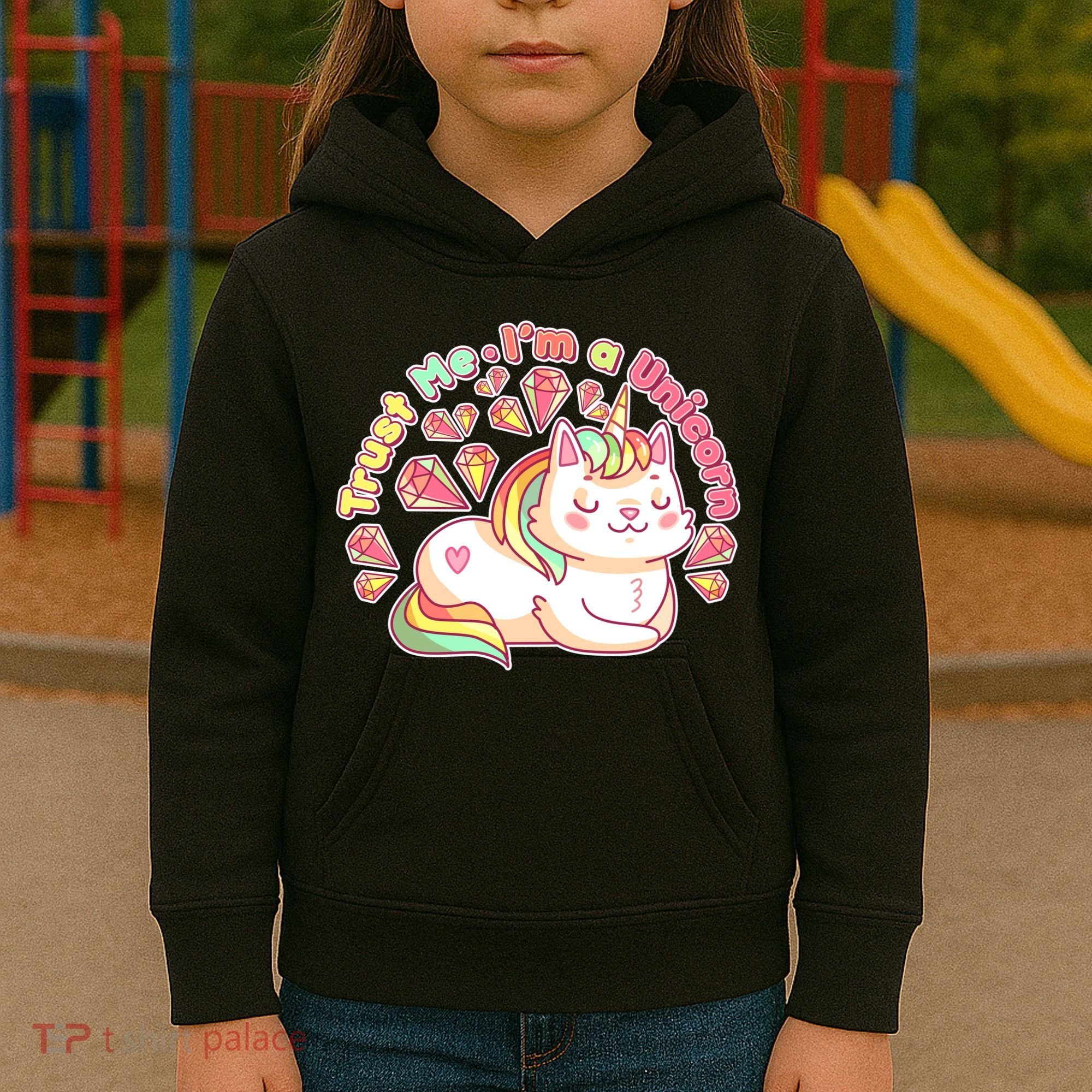 Trust Me I'm A Unicorn Cat Kids Hoodie