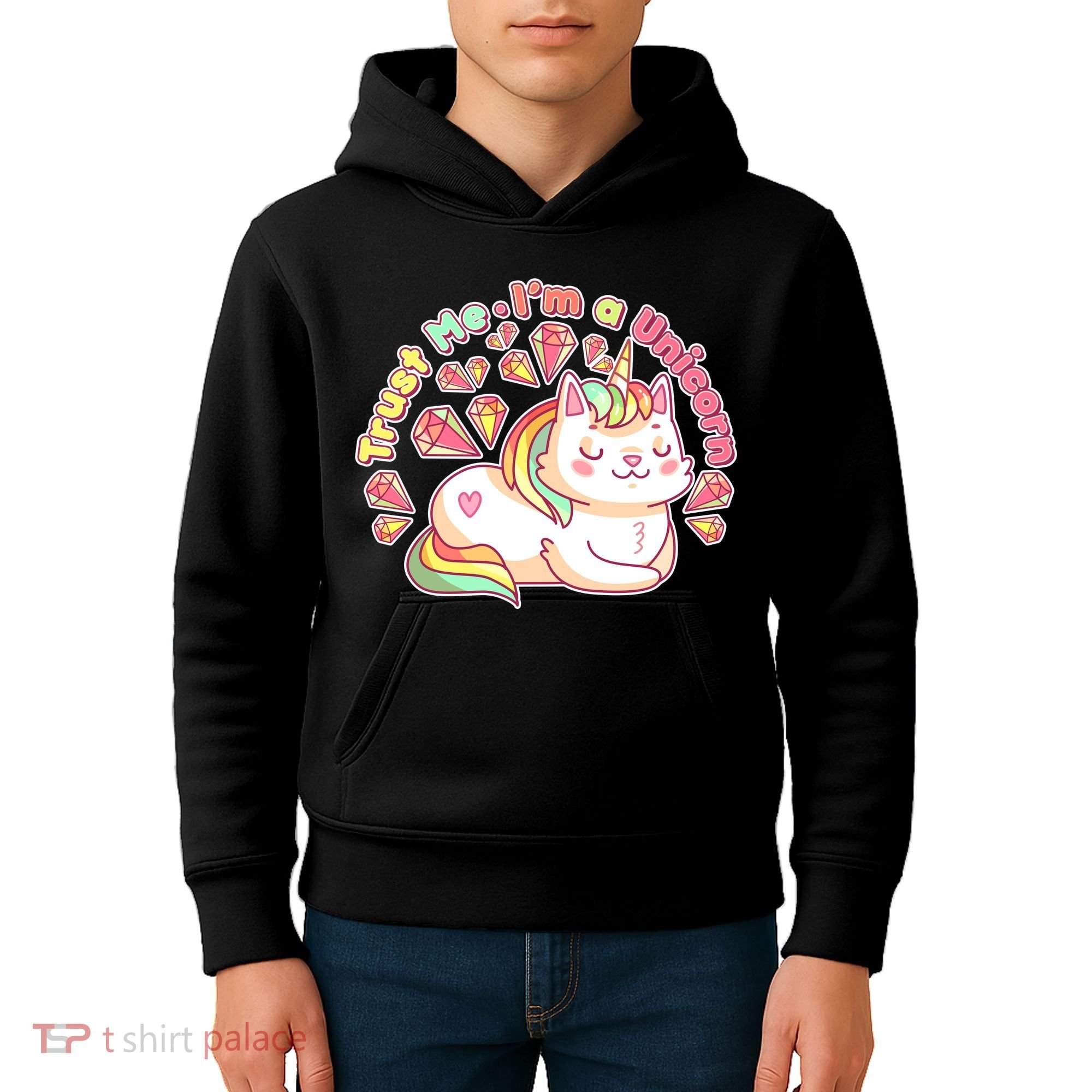 Trust Me I'm A Unicorn Cat Kids Hoodie