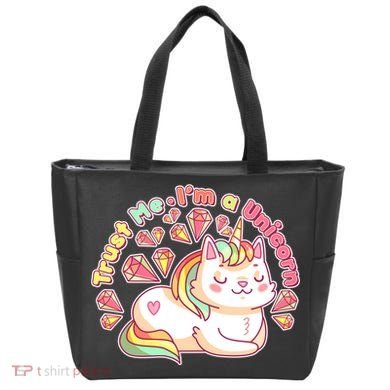 Trust Me I'm A Unicorn Cat Tote Bag