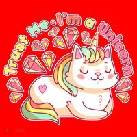 Trust Me I'm A Unicorn Cat Santa Hat thumb 1